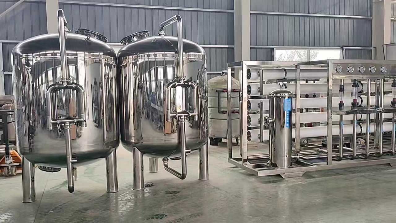 铁门关全不锈钢10T双级反渗透设备饮料厂定制